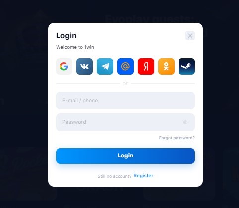 1win Casino Login Process