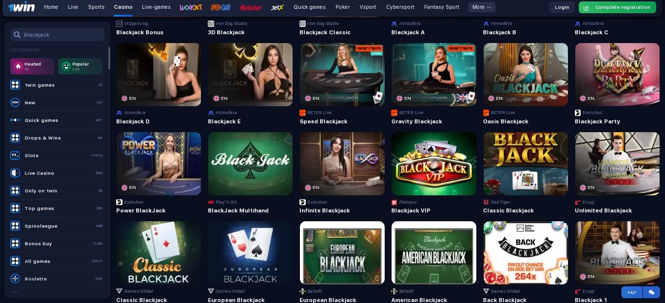 1win Live Casino Games 