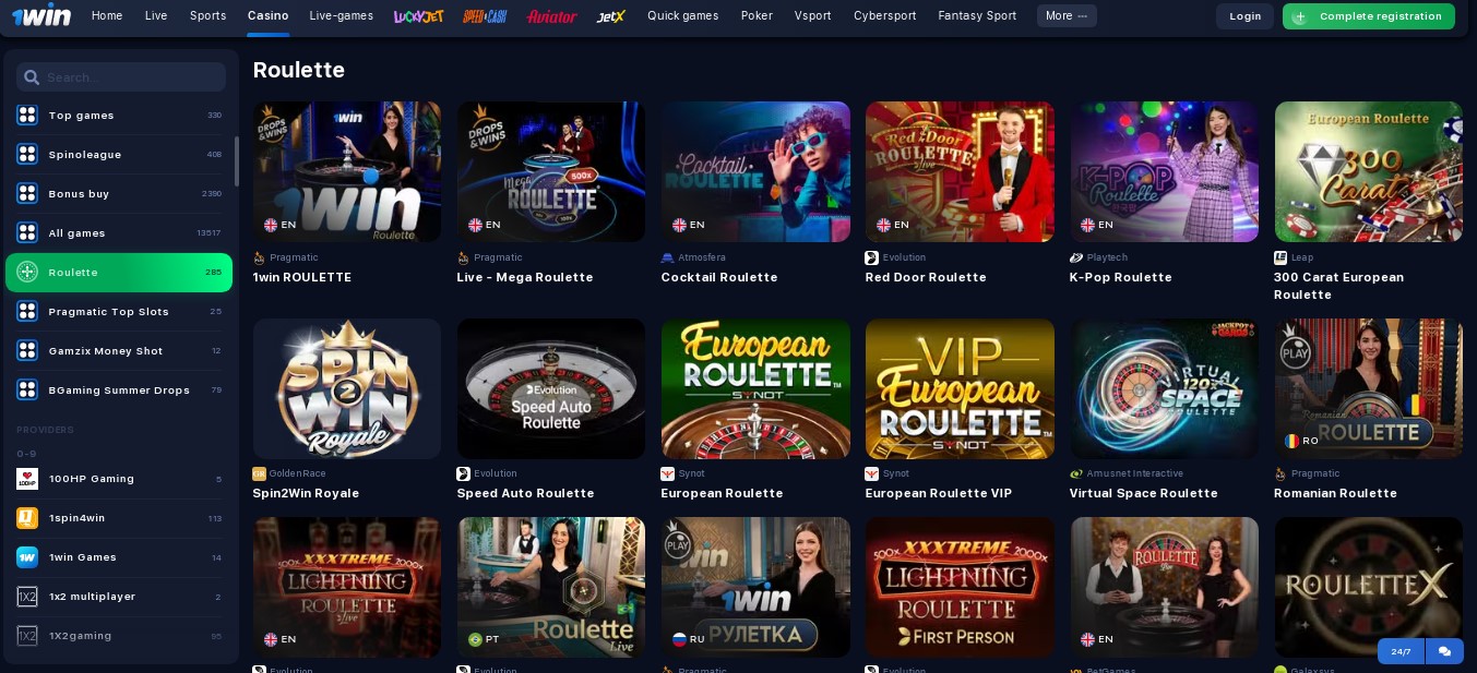 1win Live Casino Games 